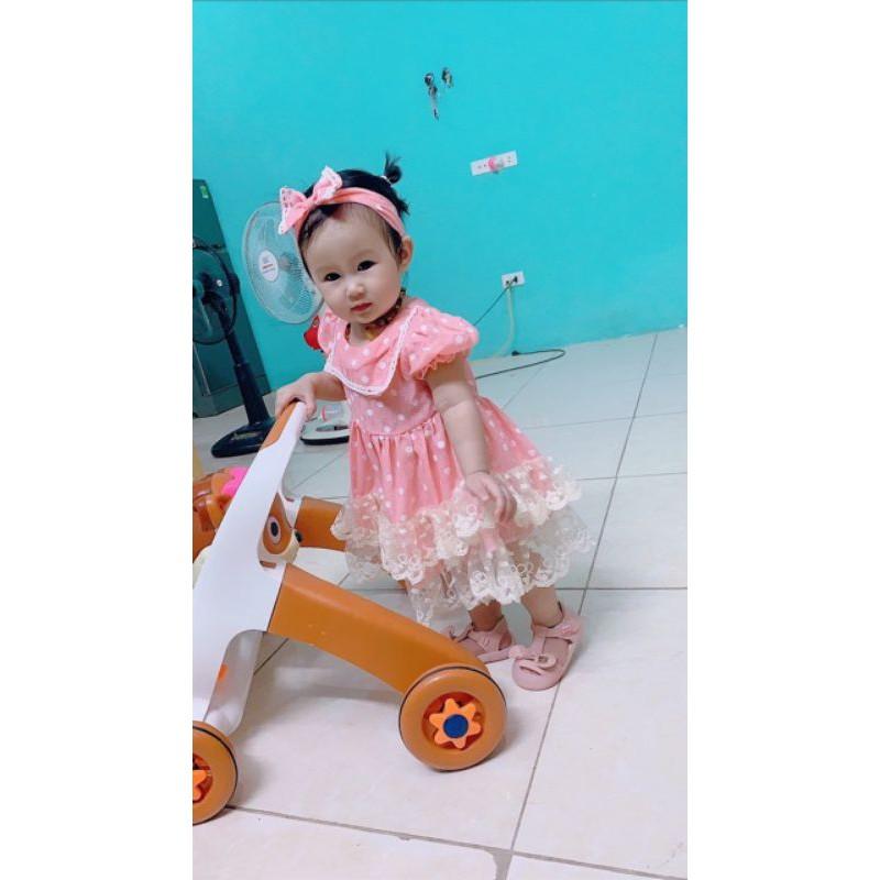 Váy thiết kế bé gái phối ren