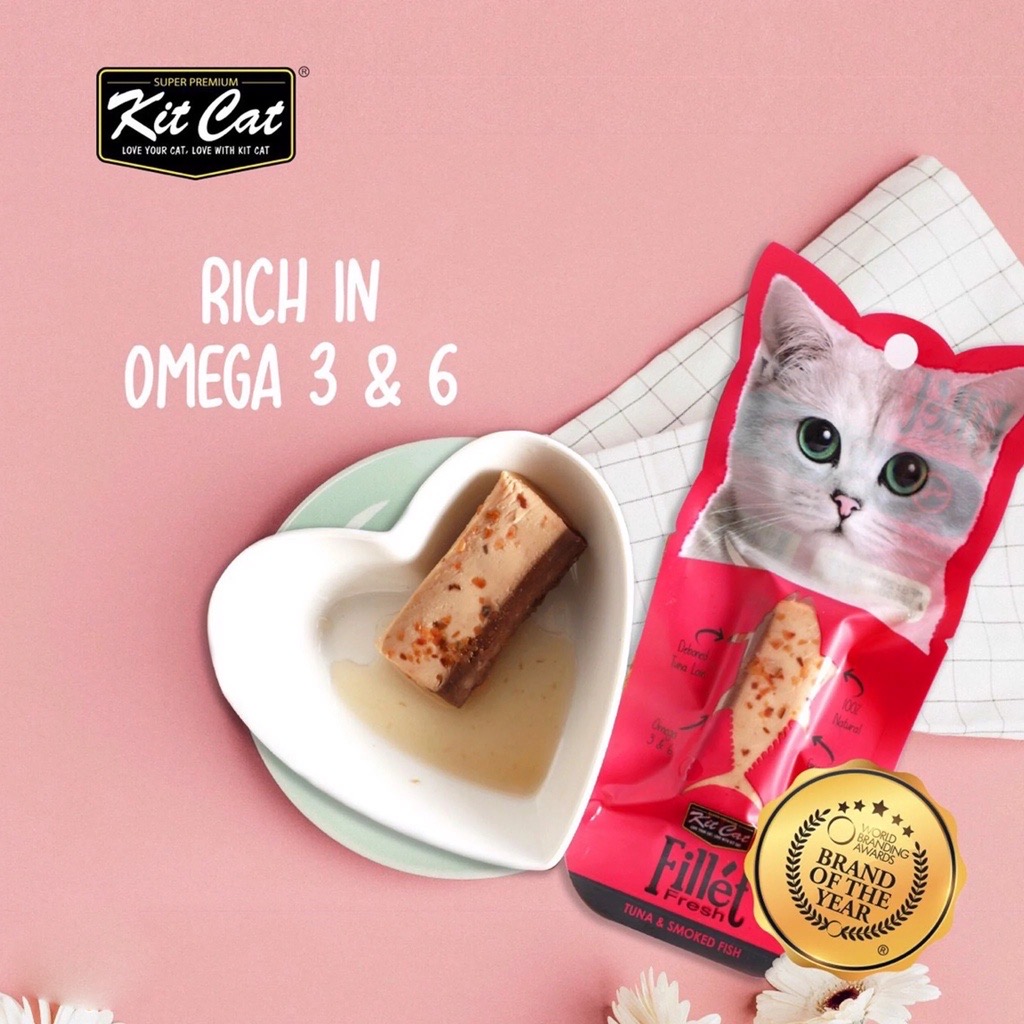 ￼Thịt Gà Phi Lê Cho Mèo - Thịt Tươi Kitcat Fresh Fillet Cho Mèo Gói 30g