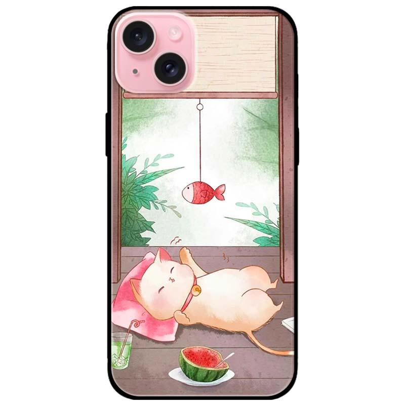 Ốp lưng dành cho Iphone 15 - Iphone 15 Plus - Iphone 15 Pro - Iphone 15 Pro Max - Mèo Nằm Chờ Cá - Hàng Chính Hãng