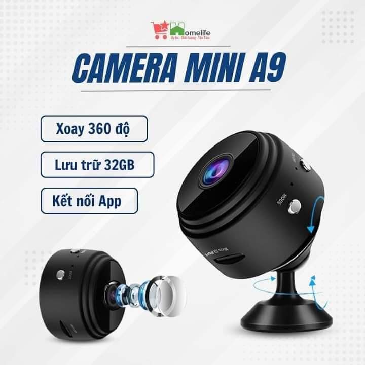 CAMERA THÔNG MINH MINI A9 HỒNG NGOẠI SOI NGÀY ĐÊM #giá 99k  -------  Công Nghệ AI, FULL HD 4K Đặc điểm: - Phát hiện chuyển động - Độ phân giải HD 1080P cho chất lượng hình ảnh rõ nét hơn - Kết nối wifi không dây xem trực tiếp trên điện thoại