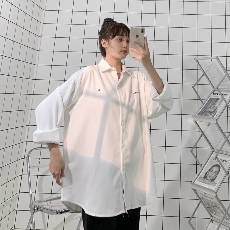 Áo Sơ Mi Nữ Chất Da Cao Cấp Không Bị Xù Chất Dày Dạn Unisex