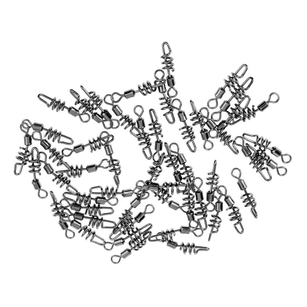 50 Pieces Barrel Rolling Swivel Strong Fishing Line Connector Ring Fishing Tackle Accessories Terminal Tackle Flexible Rings