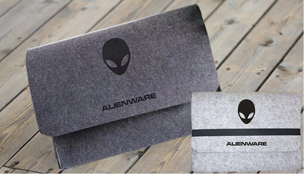 Cảm Thấy Vải Len Kẹp Túi Cặp Sách Bao Da Ốp Lưng Bộ Xe Đẩy Ốp Lưng Bảo Vệ Cho Alienware 18/17/15/14/13 inch