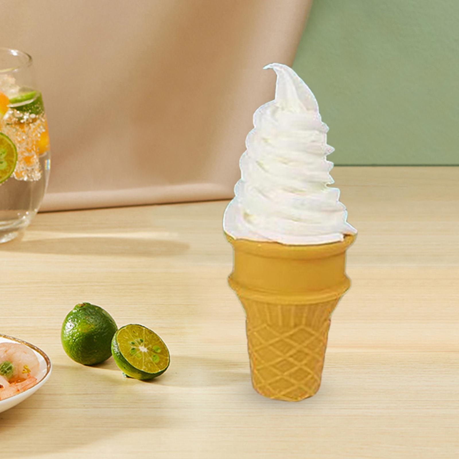 Fake Ice Cream Cone, Simulation Dessert Display Sample, Food Model Fake  Food Pretend Play for Sweet Dessert Photo Prop Desktop Decor