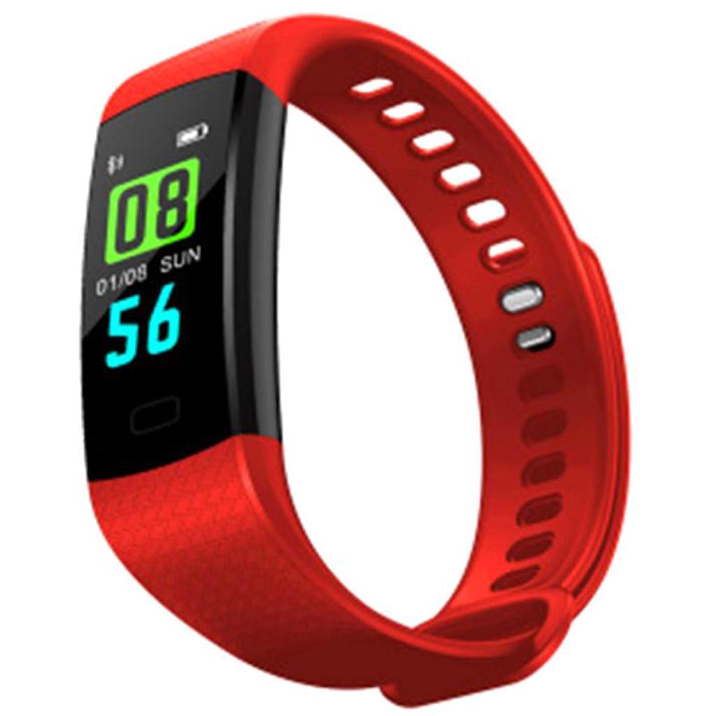 Bluetooth Smart Band Watch Fitness Tracker Bracelet Heart Rate Steps Red