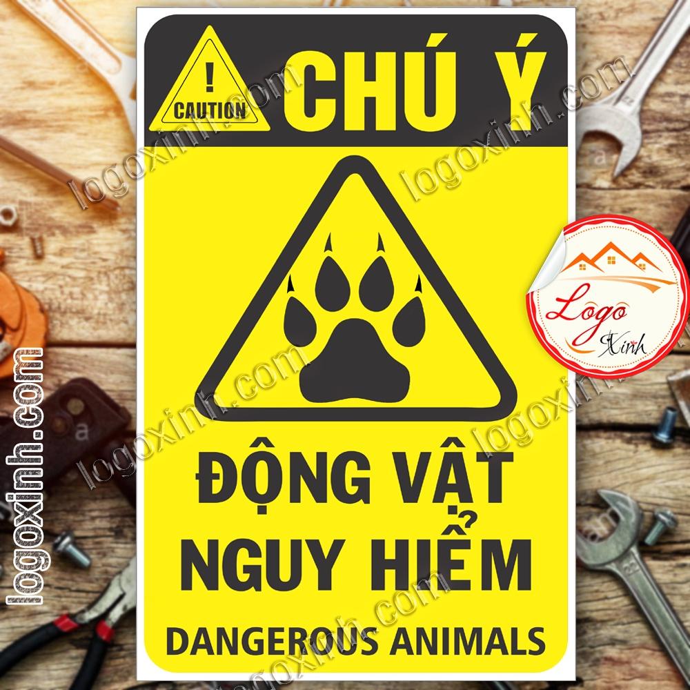 LOGO TEM STICKER BIỂN CẢNH BÁO ĐỘNG VẬT NGUY HIỂM- DANGEROUS ANIMALS CAUTION