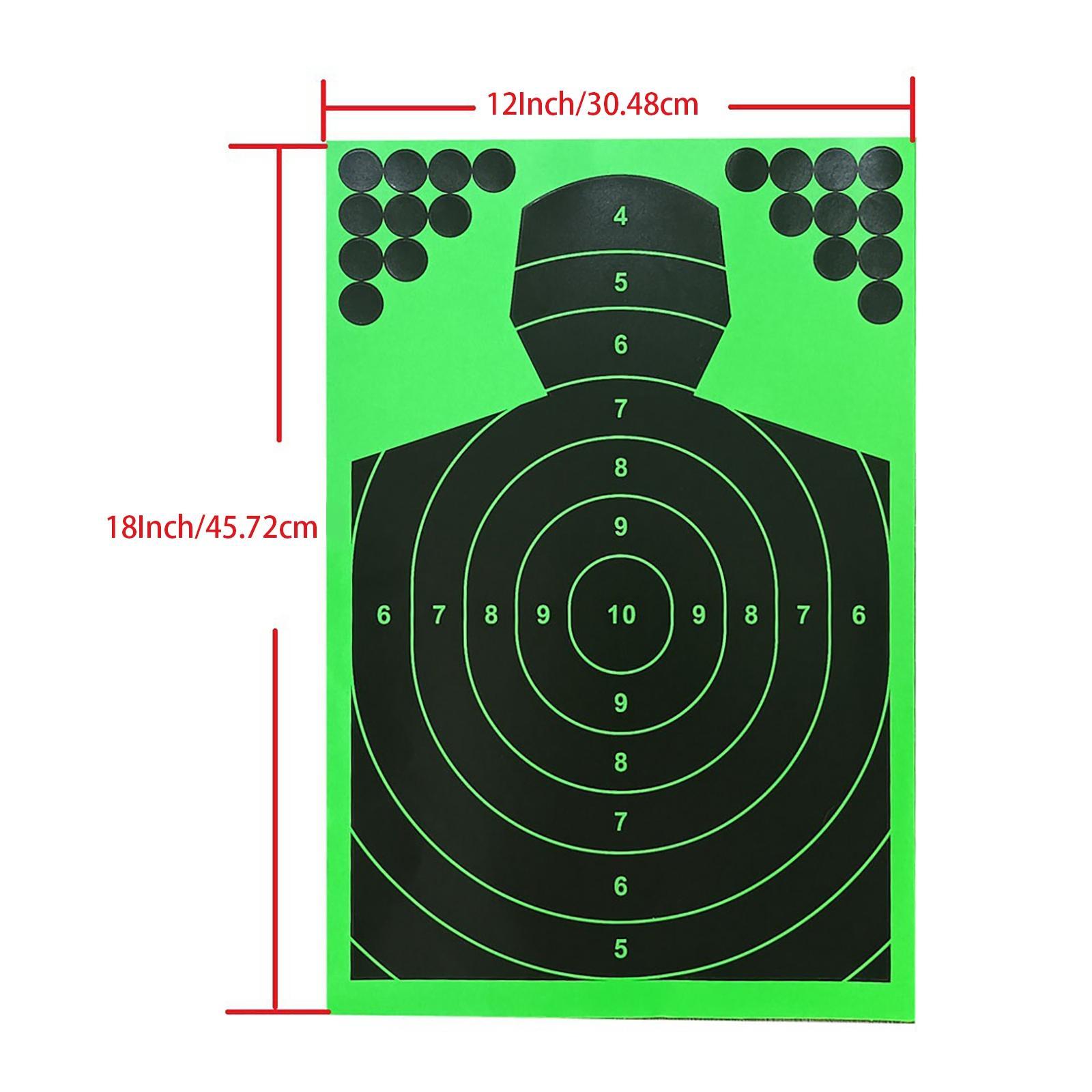 10x Shooting Targets Stickers Binders Shoot Target Paper Reactive Splatter
