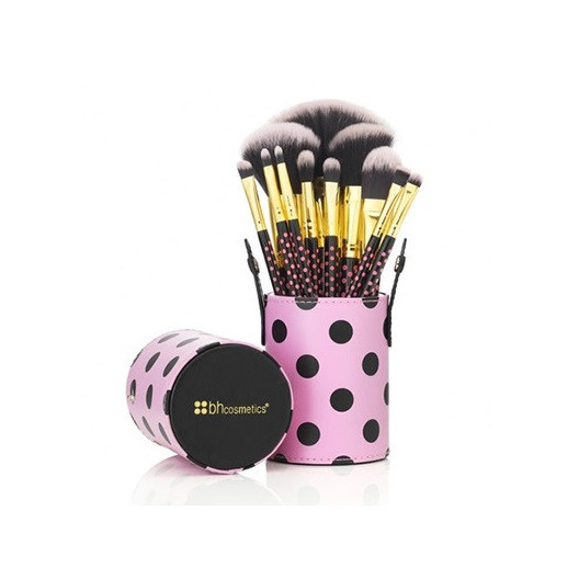 Bộ Cọ Trang Điểm 11 cây BH Cosmetics Pink - A - Dot 11 Piece Brush Set - Hồng Chấm Bi