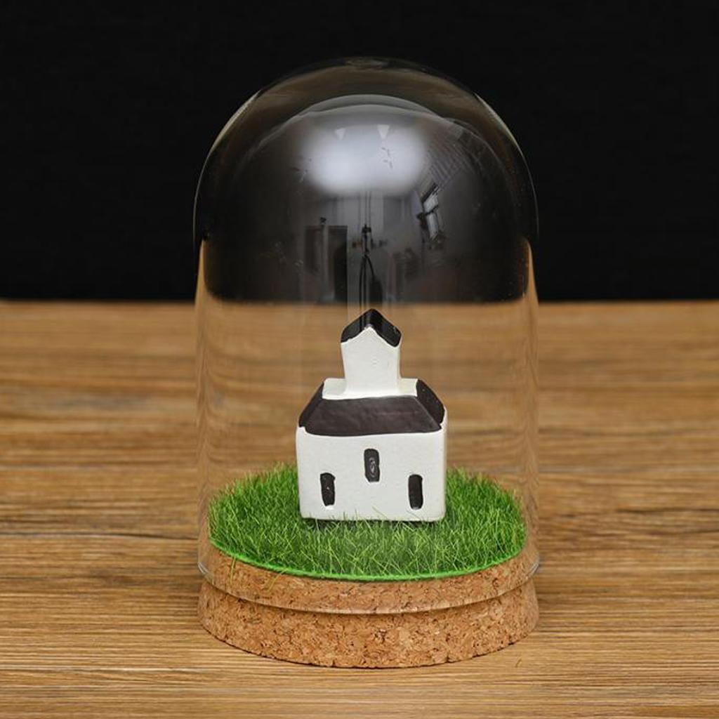 3xGlass Cover Landscape Terrarium Container Lid Vase Bottle 8x12cm
