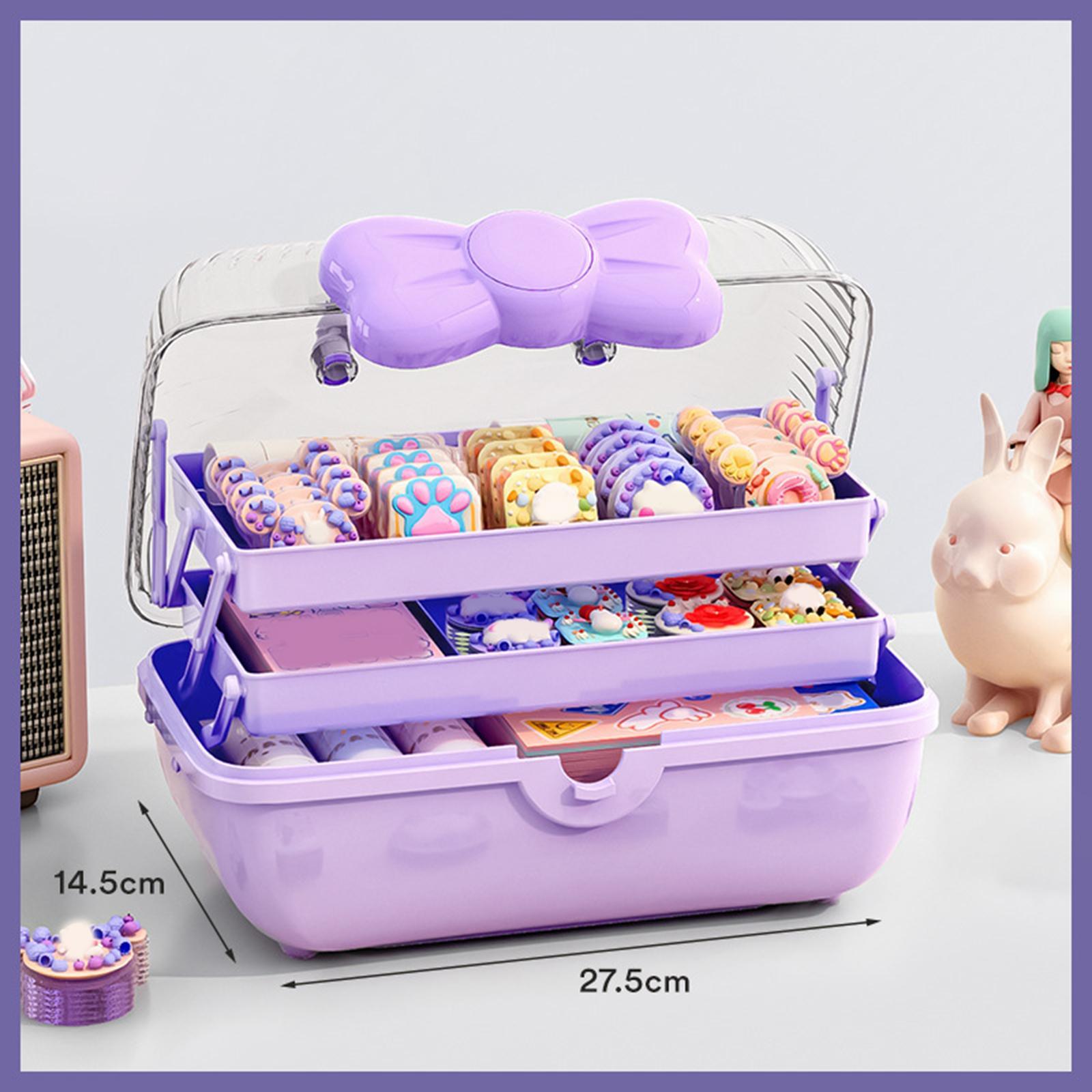 Girl Hair Accessories Storage Box Portable for Hair Pins Hair Bows Necklaces