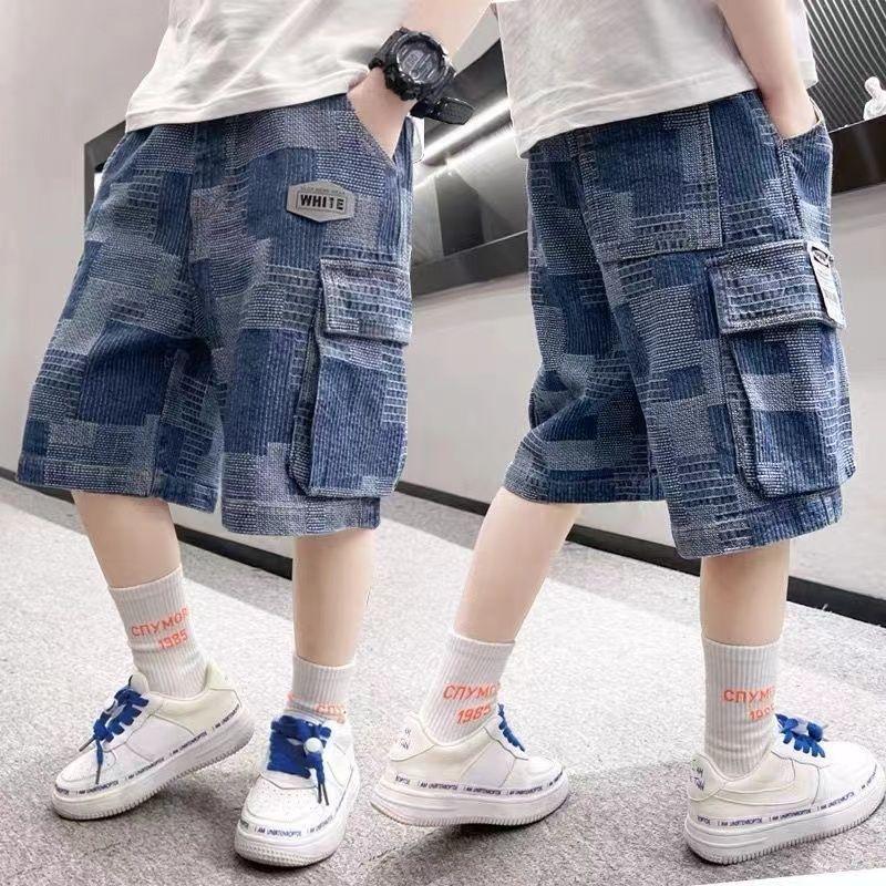 QK3 Size130-170 (25-45kg) Quần short Jean bé trai (Quần đùi cho bé cực mát) Thời trang trẻ Em hàng quảng châu