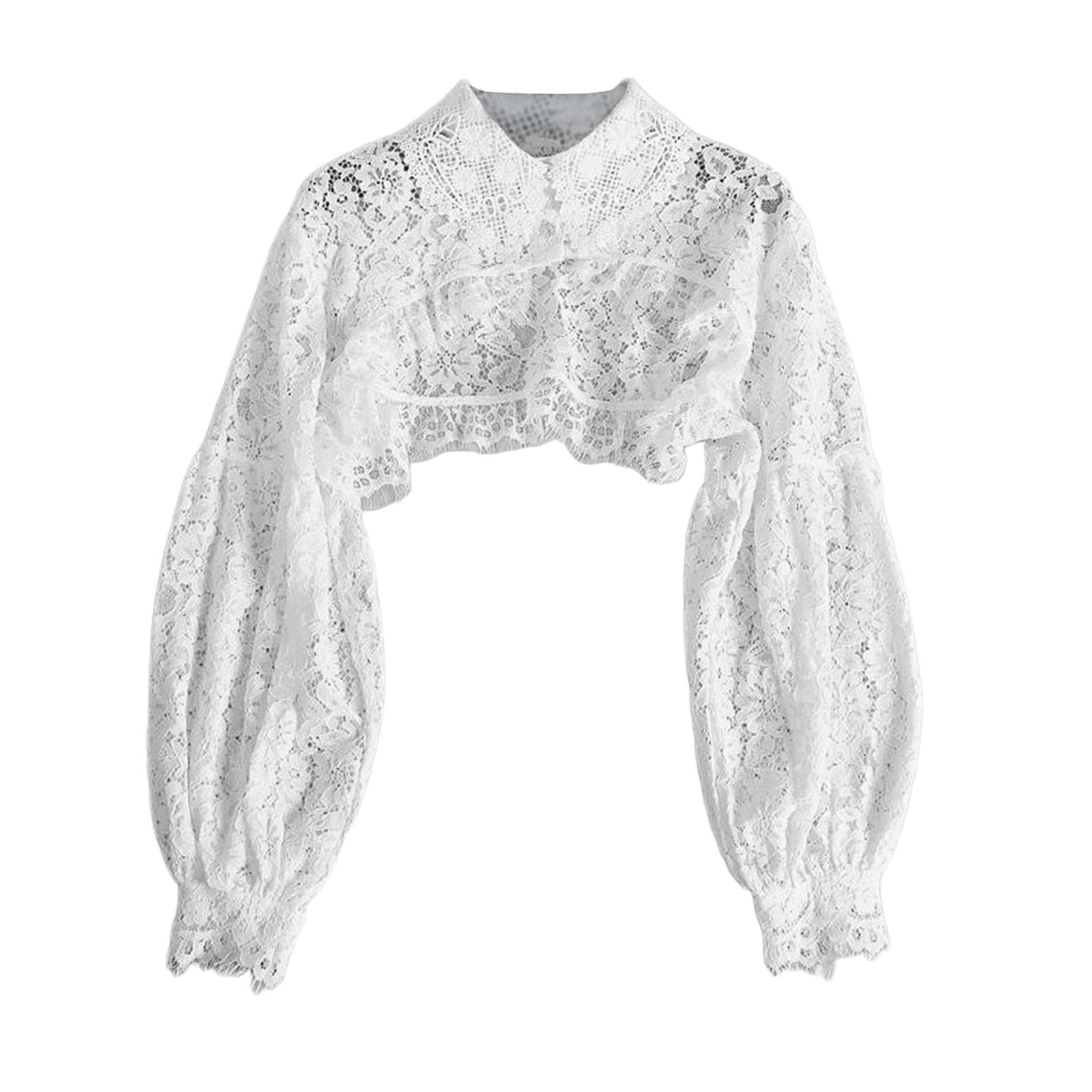 Women Fake Collar Detachable  Collar Lace Blouse Half Shirts False Collar