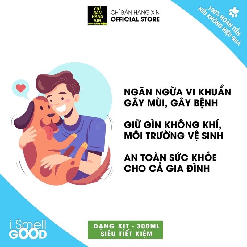 Xịt khử mùi hôi chó,mè mùi nước tiểu và phân chó, mèo chuồng chó, mèo 100% thành phần hữu cơ không độc hại 300ml