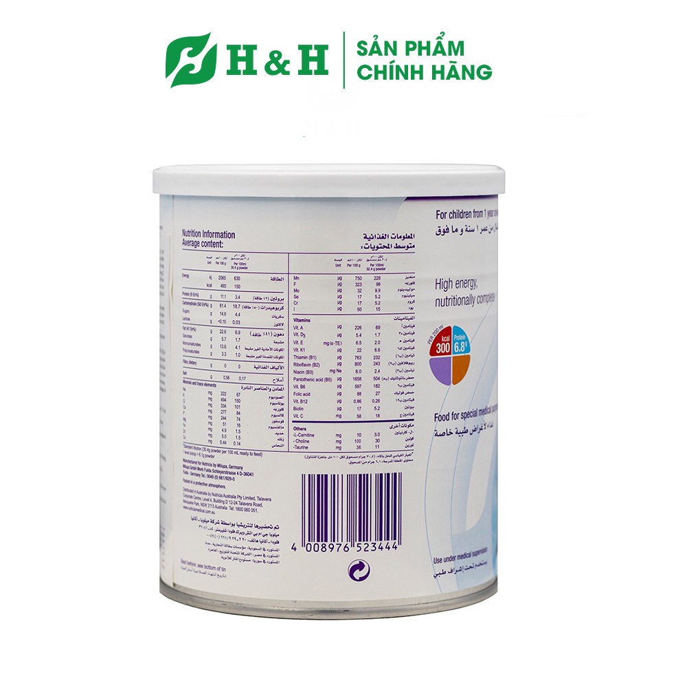 Sữa Nutrinidrink vị Vani/ vị Neutral lon 400g
