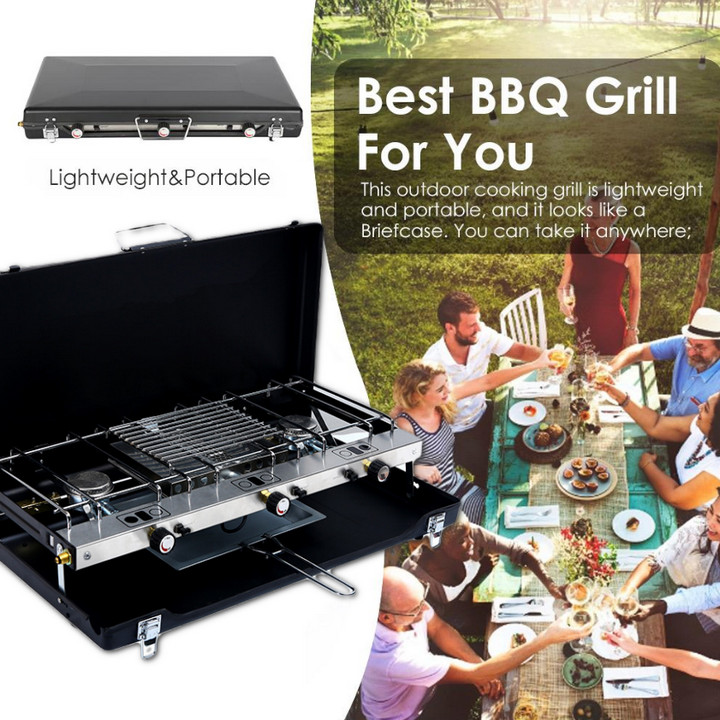 Bếp 3 Lò Dạng Xếp Dùng Ngoài Trời Cassette Party Cao Cấp - Home and Garden