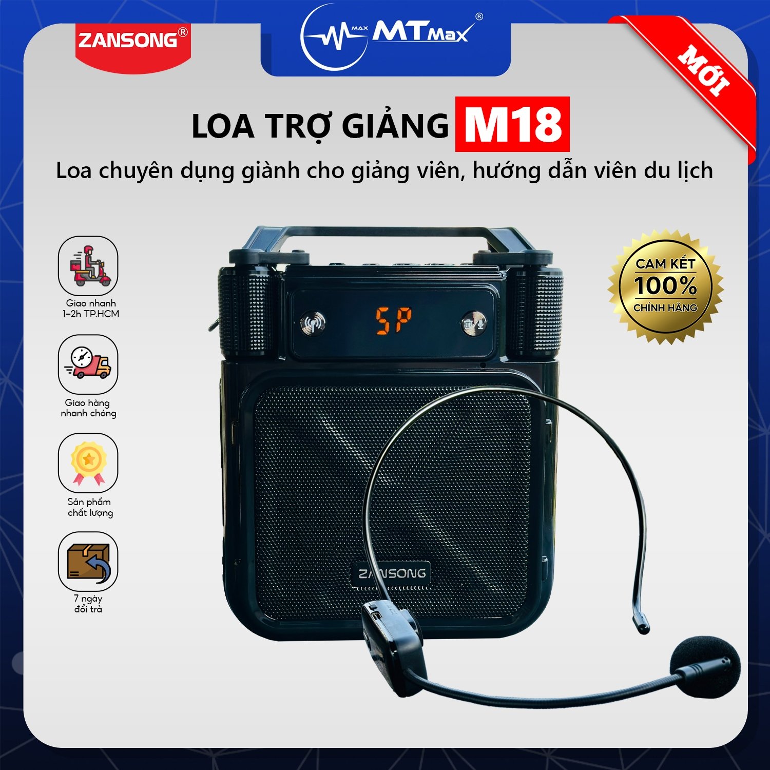 Mic Trợ Giảng Chính Hãng Zansong M18 - Loa Trợ Giảng Không Dây Cao Cấp Set Tần Số Echo Ghi Âm Trực Tiếp Giá Rẻ Nhất 2024. hàng chính hãng