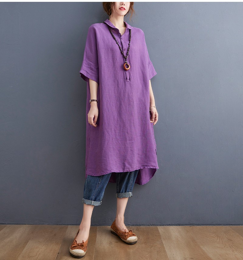 Đầm nữ dáng suông chất đũi mát mẻ, thiết kế đuôi tôm xẻ điệu, tiểu thư, nhẹ nhàng,  Da208