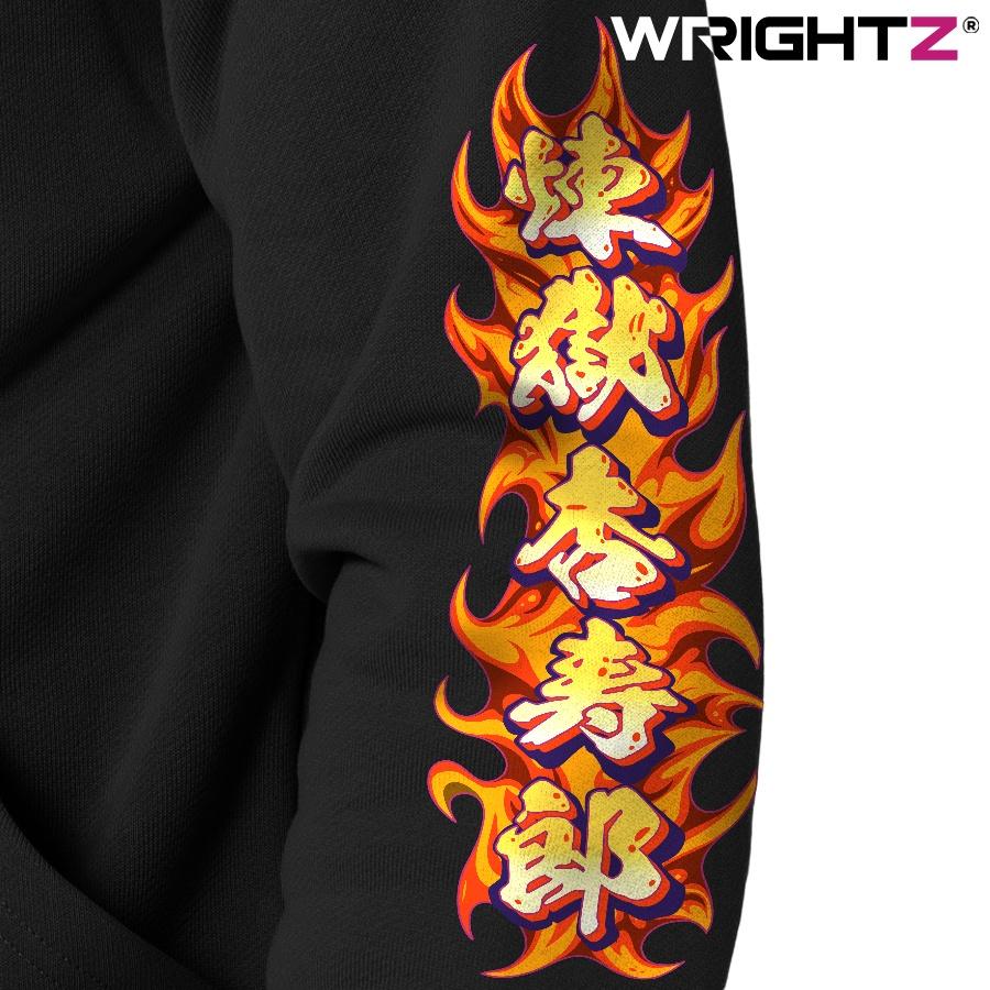 Áo hoodie Wrightz anime demon slayer Kimetsu no Yaiba Rengoku Kiyojuro unisex oversize