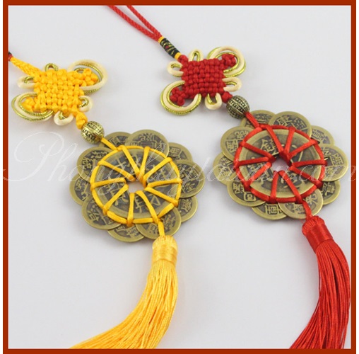 Dây xu HOA MAI THẬP TOÀN 30cm - dây treo ô tô, cửa nhà, mix linh vật, ....