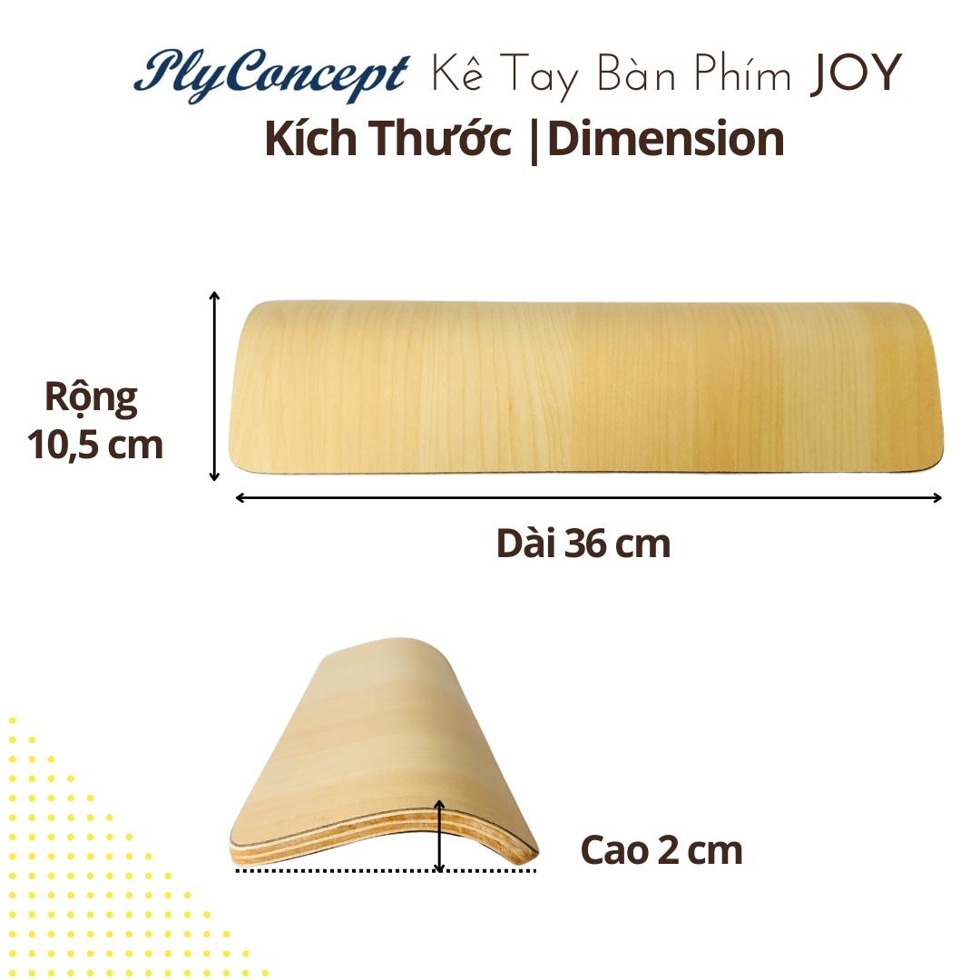 Kê Tay Bàn Phím Cơ, Gỗ Uốn Cong, Chống Mỏi Cổ Tay Thoải Mái Làm Việc, Chơi Game - PlyConcept Joy Palm Rest Hàng Chính Hãng