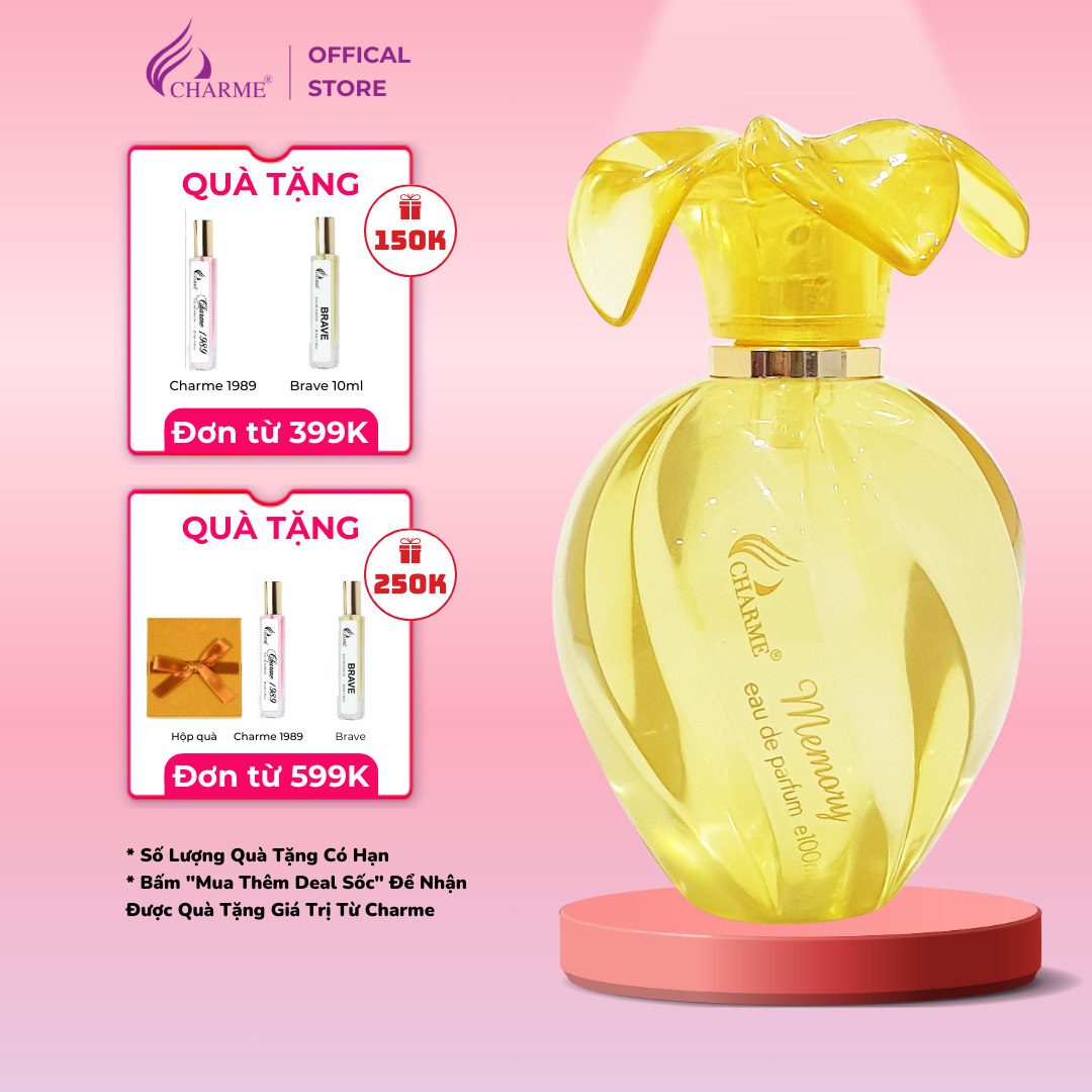 Nước hoa nữ thơm lâu, Charme Memory, mùi hương hoa hồng Bulgaria, nồng nàn kiêu kỳ, dành cho nữ giới, 100ml