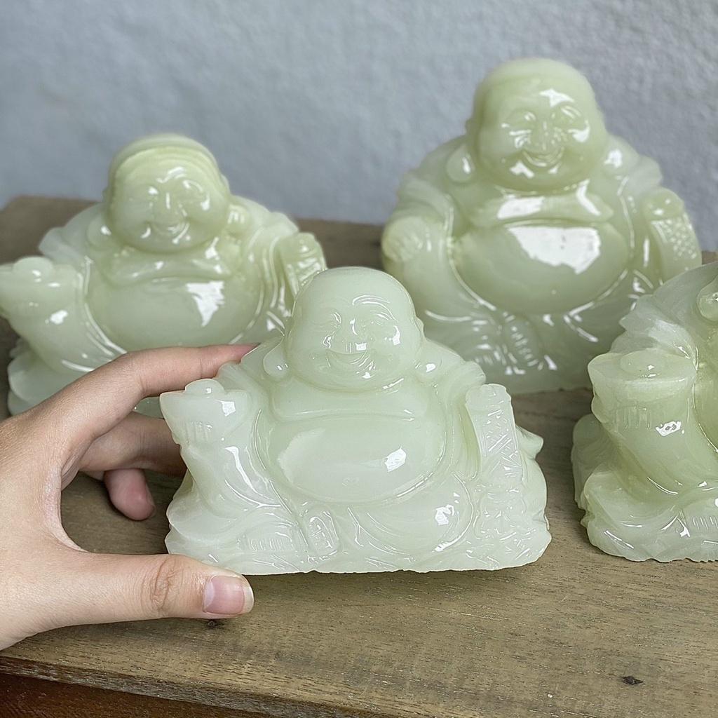 Di Lặc Hoan Hỷ Đá Ngọc Hoàng Long - ngang 12cm Trang Trí TapLo Ô Tô
