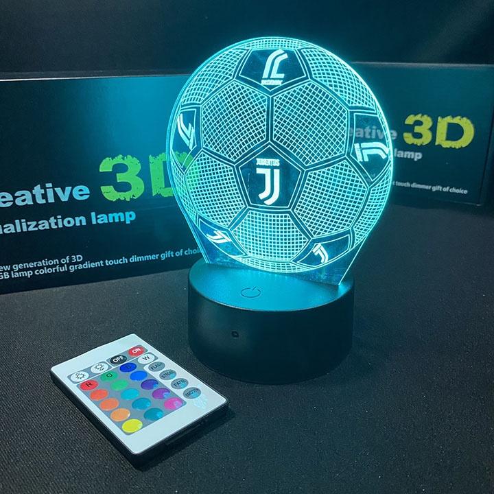 Đèn led 3D USB logo Juventus  ĐÈN NGỦ ĐÈN TRANG TRÍ 16 MÀU CÓ ĐIỂU CHUYỂN CHẾ ĐỘ MÀU