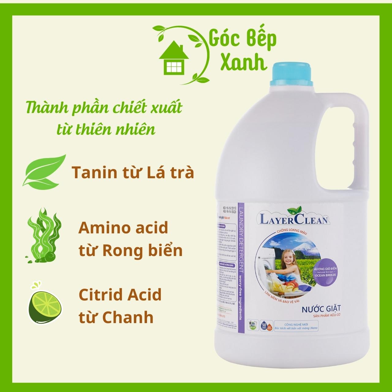 Nước giặt hữu cơ Layer Clean 5 Lit, Hương Gió Biển