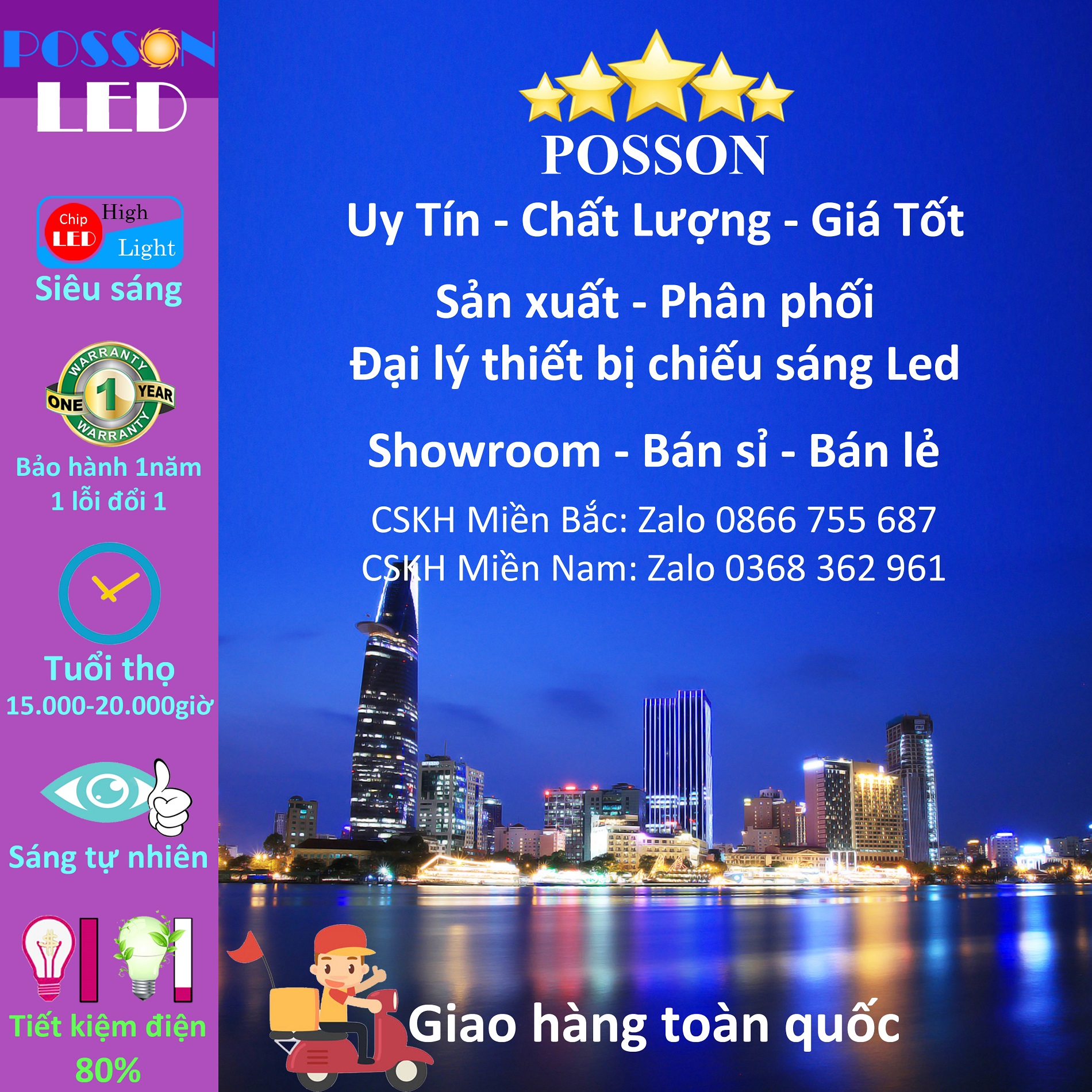 2 Đèn Led bán nguyệt 1m2 40w 60w tuyp Led 1,2m siêu sáng tiết kiệm điện lựa chọn Posson LTC12-xx