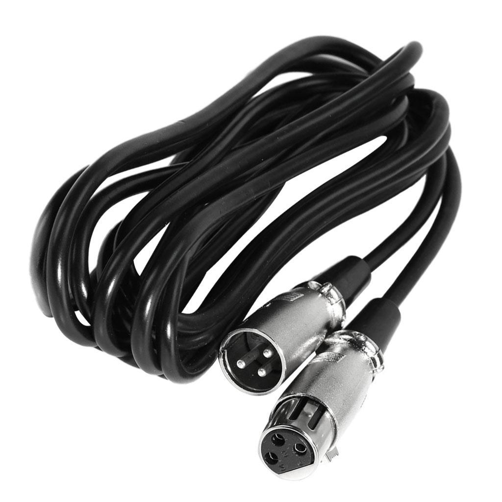 XLR Micr Cable, XLR Male to XLR Female Balanced 3 PIN Mic Cables, Black 3m