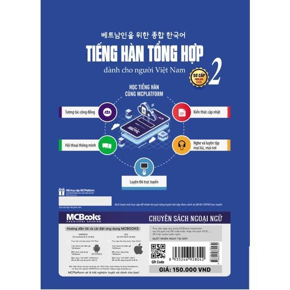 Sách - Tiếng Hàn Tổng Hợp Dành Cho Người Việt Nam Sơ Cấp 2 - Bản Đen Trắng - MCBooks