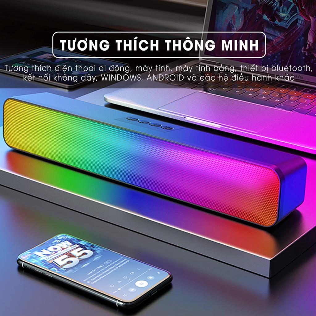 Loa bluetooth không dây N8 Soundbar LED RGB âm thanh vòm 3D sống động sắc nét phiên bản đặc biệt cho điện thoại laptop máy tính để bàn