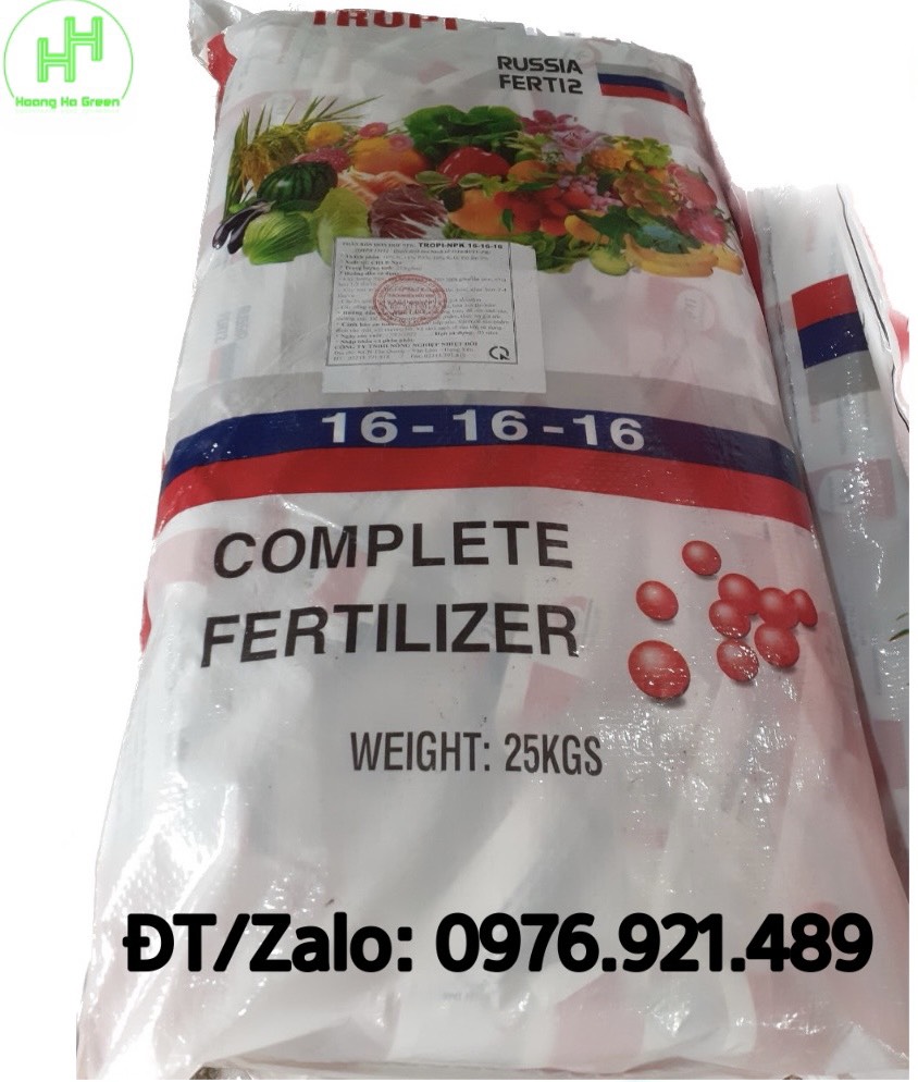 PHÂN BÓN CAO CẤP TROPI - NPK 16 -16 - 16 RUSSIA, Siêu ra rễ, bật chồi, siêu phát triển, cân đối, siêu lớn trái, đẹp mã, TL: 1kg