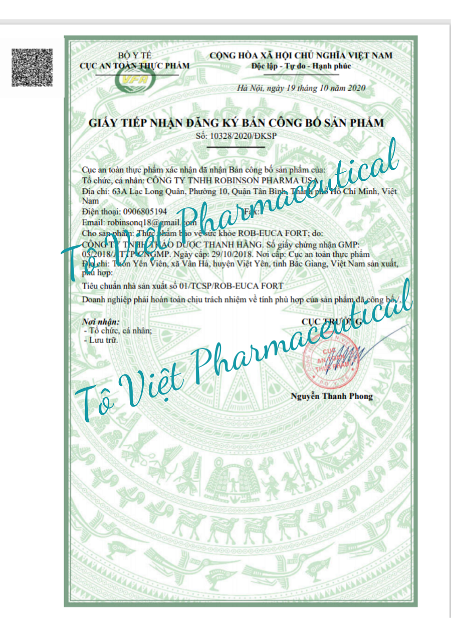 TPCN- Robinson pharma USA- Robeuca fort-Viên uống bổ phế giảm ho, đau, ngứa rát, giữ ẩm đường hô hấp