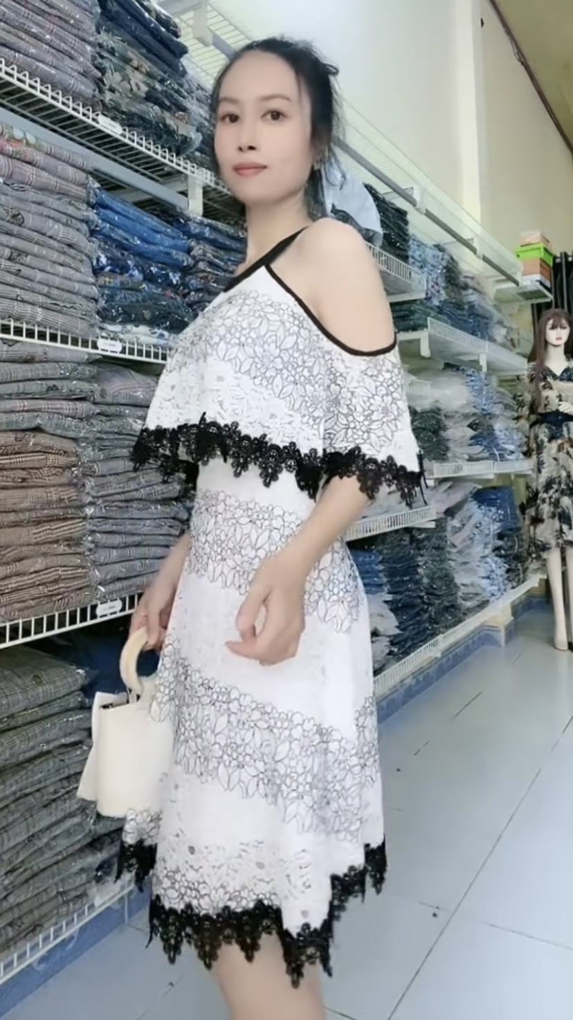 Đầm trễ vai ren thêu chất lượng cao Myqlothing