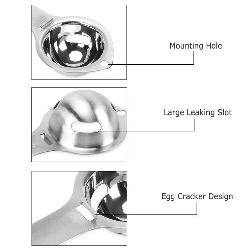 1 Dụng Cụ Tách Lòng Trắng Trứng Bằng Thép Không Gỉ