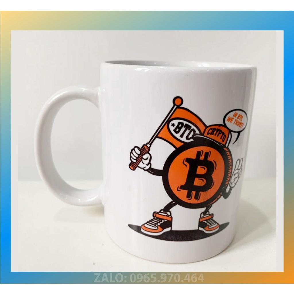Ly Sứ Có Quai Họa Tiết Chữ Crypto Bit.coin - In hình lên ly sứ, cốc theo yêu cầu của bạn