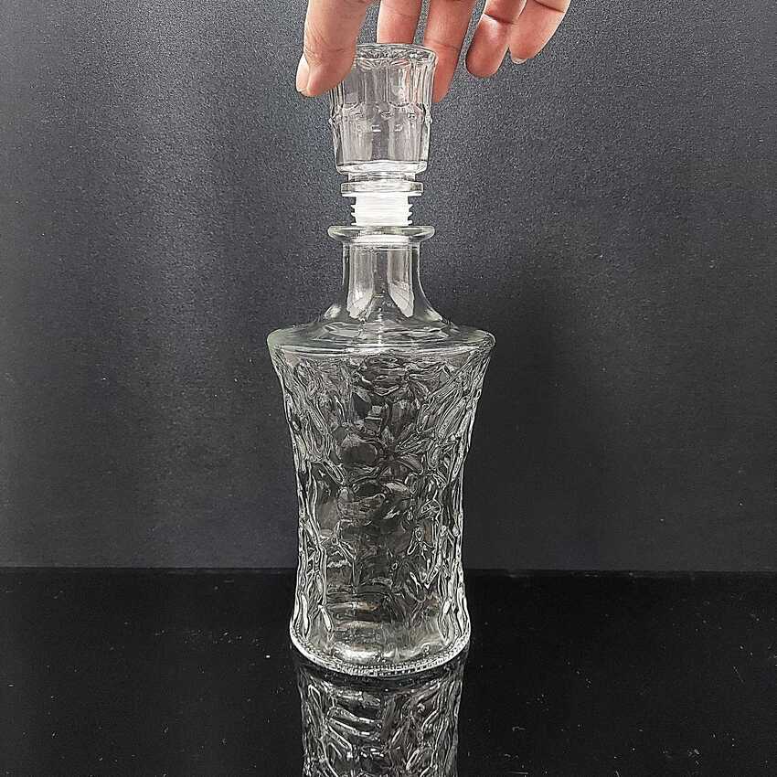 Bình Thủy Tinh Đựng Rượu 750ML cao cấp mẫu trụ tròn vát đáy – Chai Đựng Rượu Đẹp – Chai Thủy Tinh Đựng Rượu trang trí bàn ăn – Vỏ Chai Rượu Đẹp