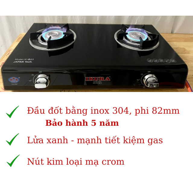 Bếp gas mặt kính cong nguyên khôi nhập khẩu - chịu nhiệt lên đến 1200 độ - Hàng Chính Hãng