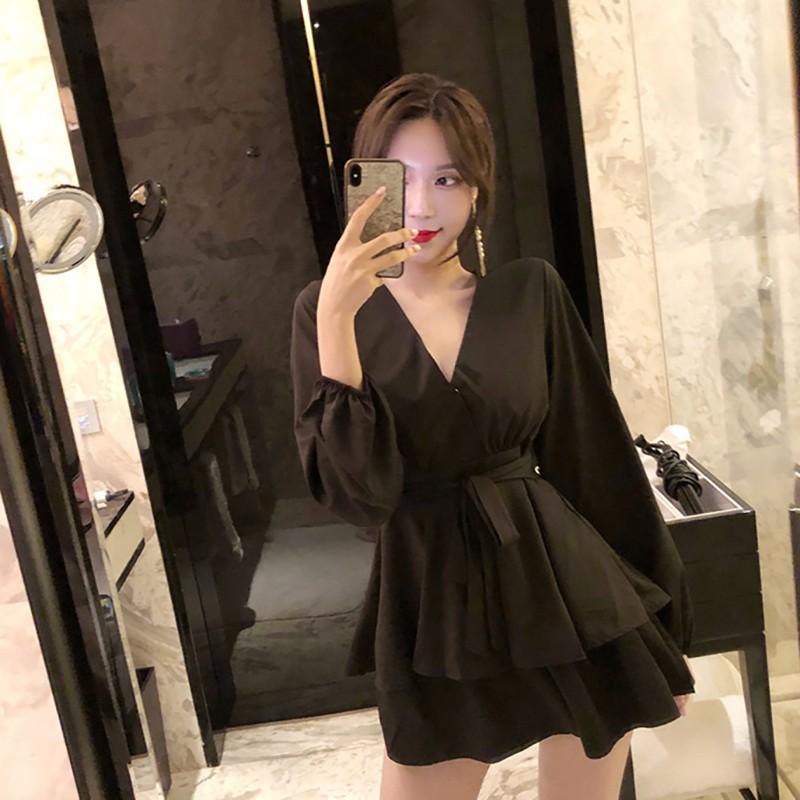 Đầm nữ tay dài màu trơn