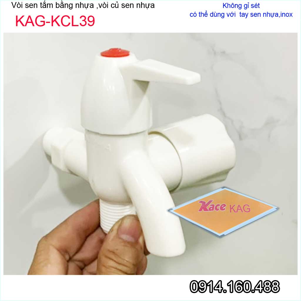 Củ sen lạnh nhựa KAG-KCL39, vòi sen nhựa 100% dùng vùng nước phèn không gỉ séc nước mạnh sử dụng tốt