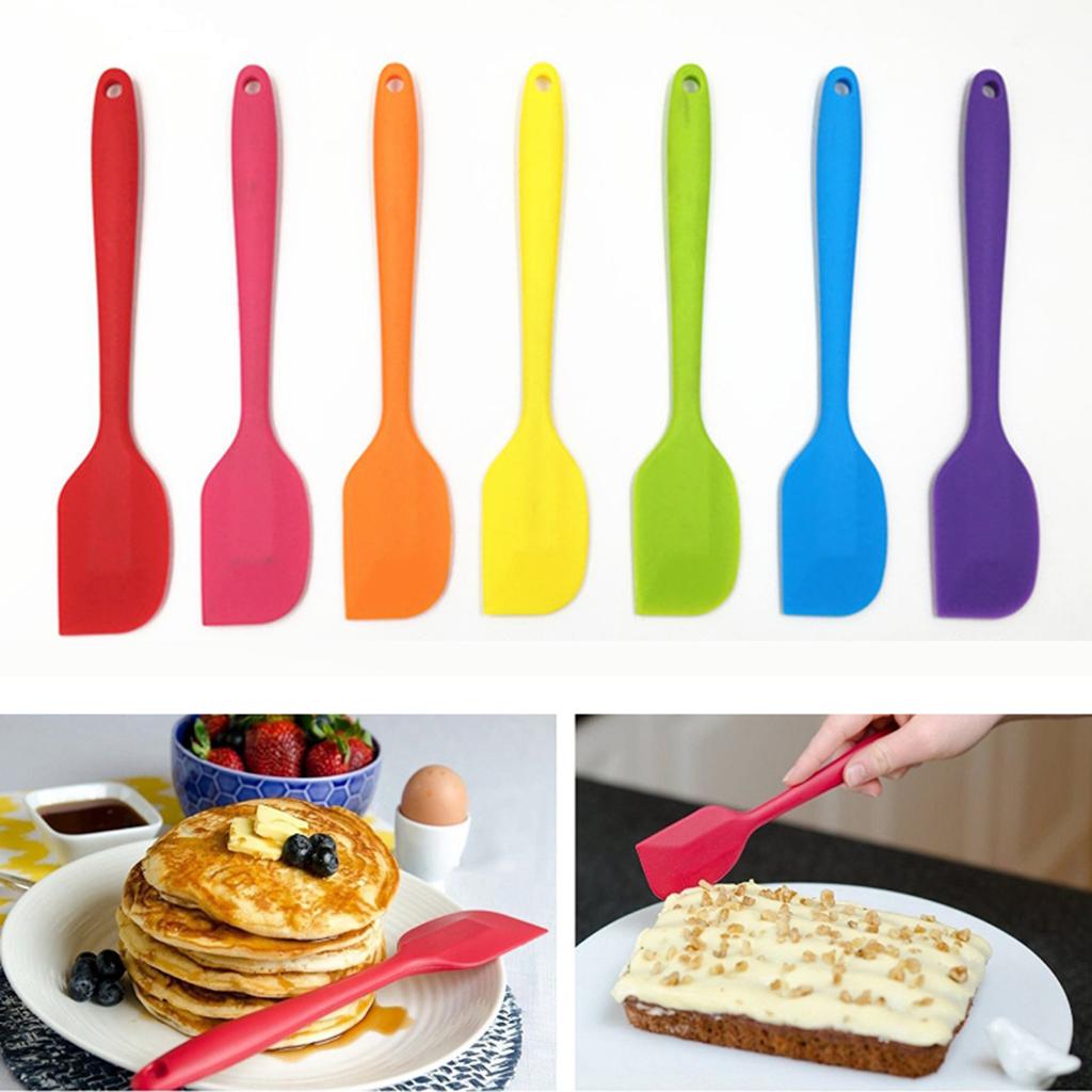 Long Handle Silicone Spatula Heat-Resistant Cake Decorating Scraper