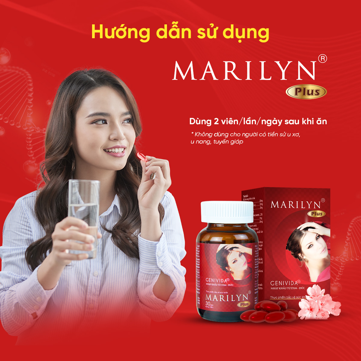 Viên Uống Cân Bằng Nội Tiết Tố, Cải Thiện Sinh Lý Nữ Marilyn (Hộp 30 viên)