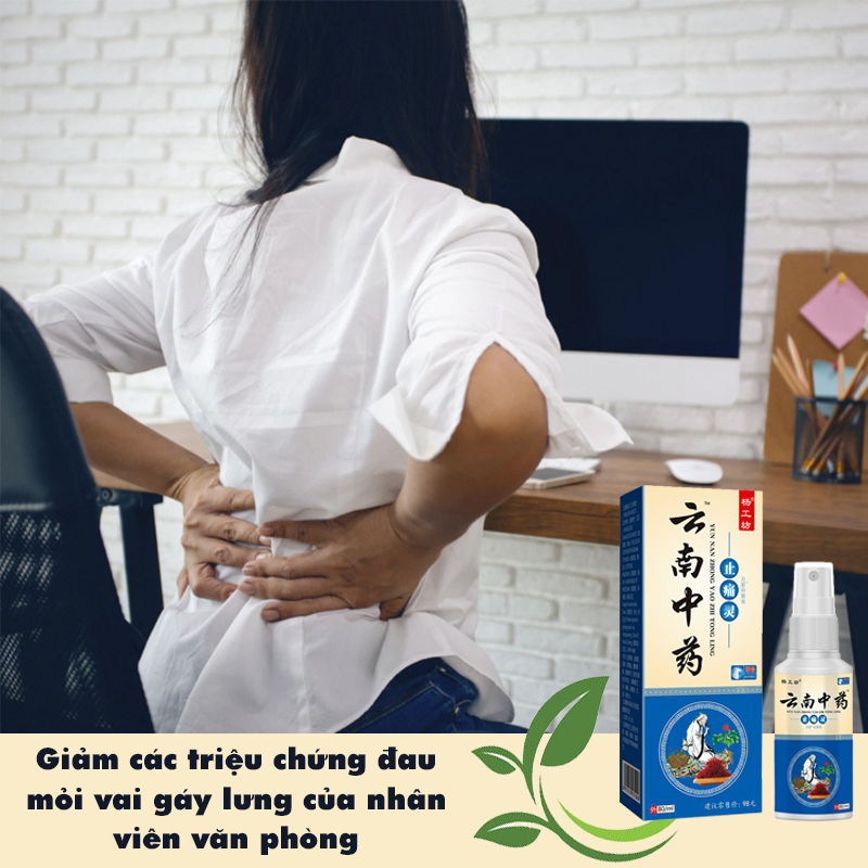 16 Miếng Dán Giảm Đau Mỏi Vai Gáy Lưng Thảo Dược, Cao Dán Massage Nhiệt Và Chai Xịt Giảm Đau 80ml Leagxi
