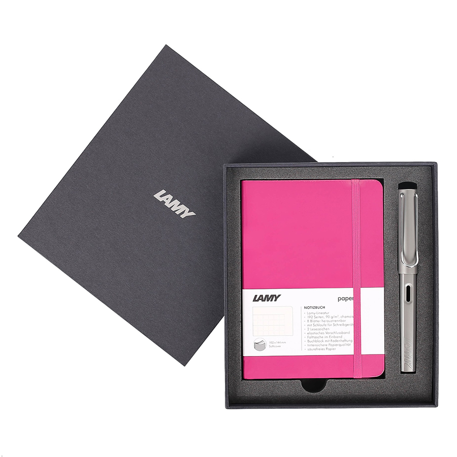 Gift Set Lamy Notebook A6 Softcover Pink + Lamy Al-Star Grey - GSA6-Al0013