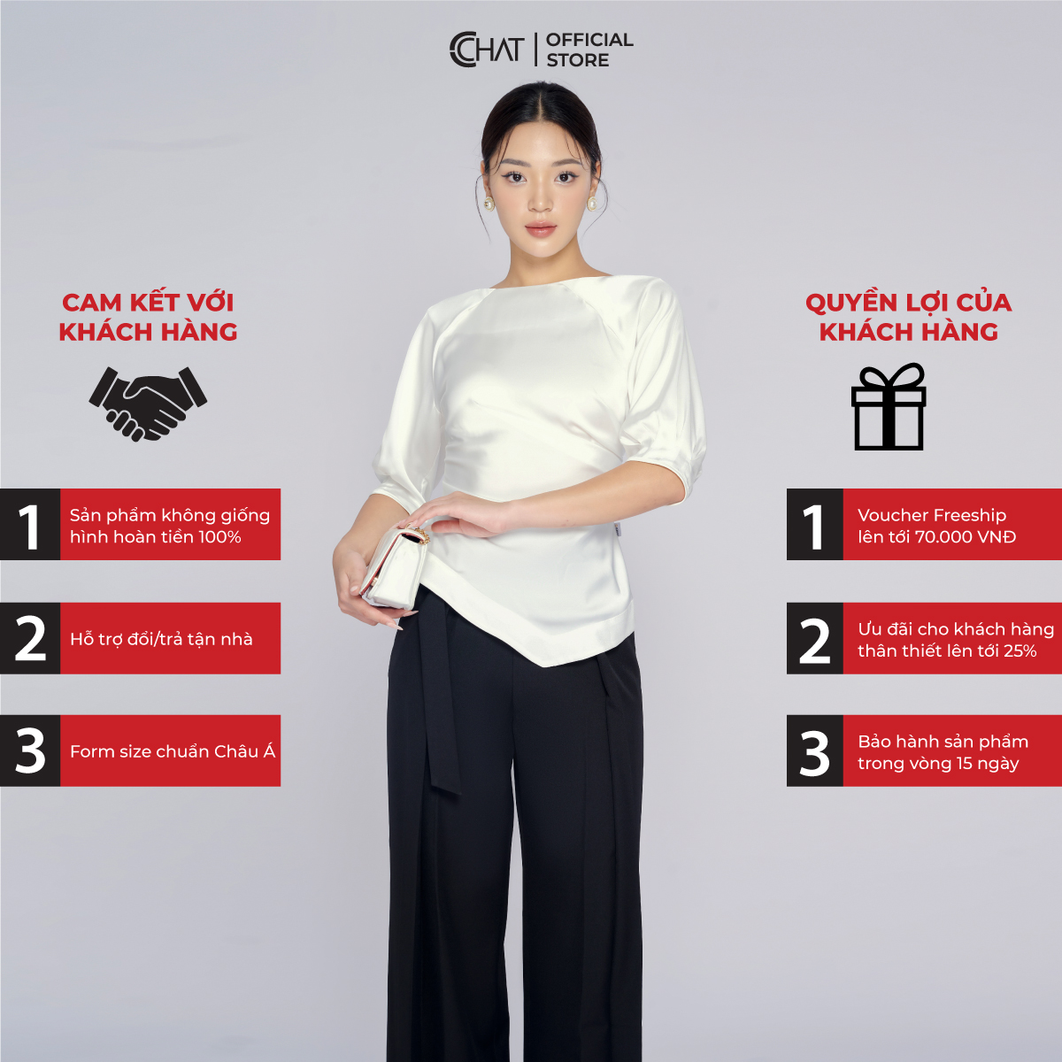 Áo Kiểu Nữ  Dáng Ôm Gấu Vát Phối Chất Lụa Cao Cấp Mềm Mịn 53ANL8009OT