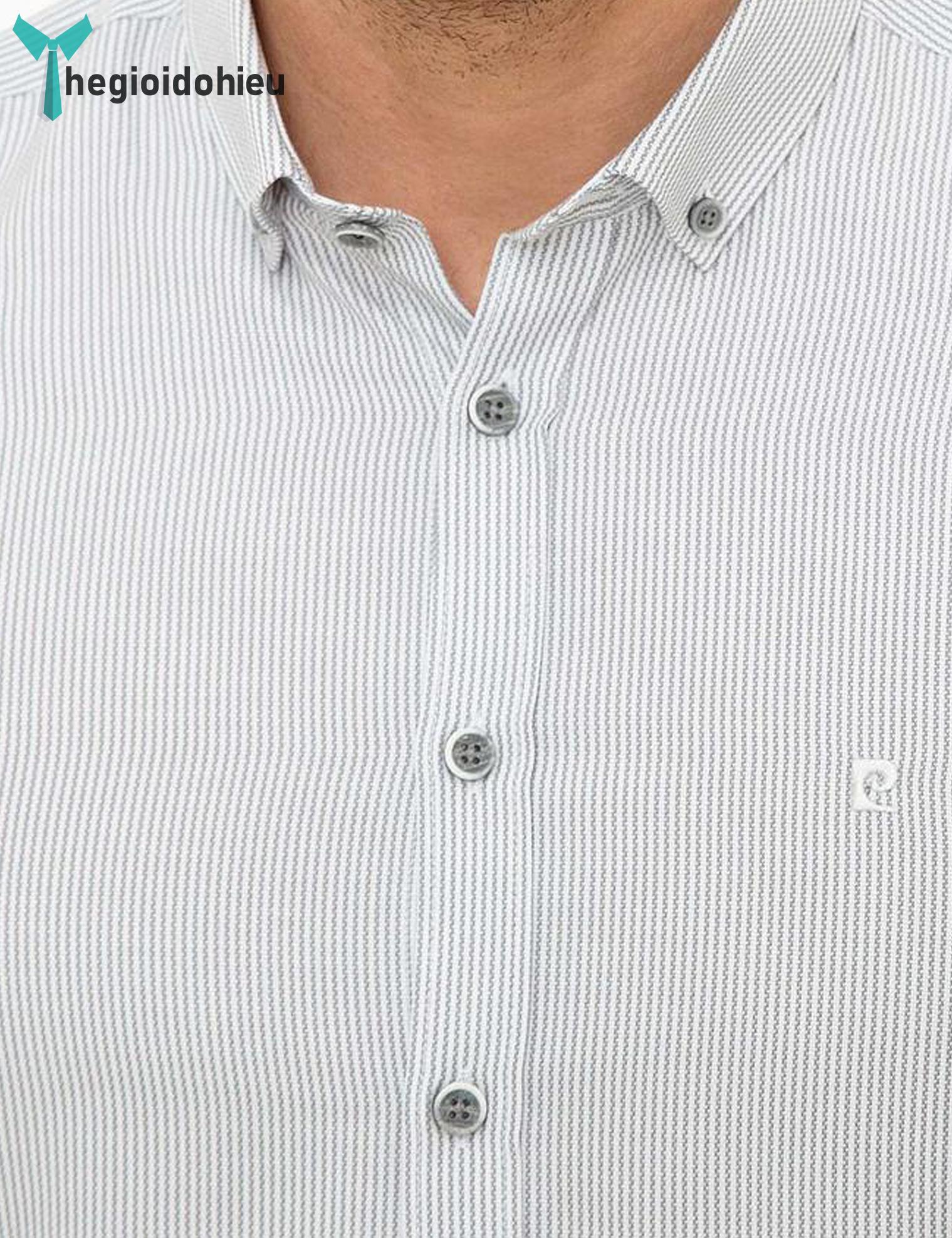 Áo sơ mi nam dài tay Pierre Cadin PCLShirt106 (Trắng sọc xám nhạt) - Hàng nhập khẩu - Không túi - Trắng sọc xám nhạt