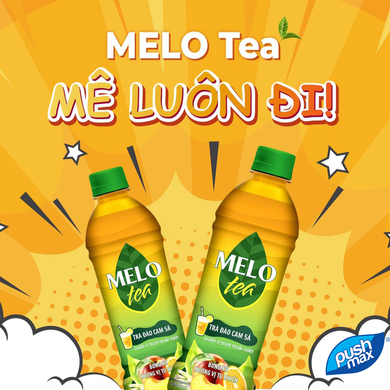 Thùng 24 Chai Trà Đào Cam Sả Melo Tea
