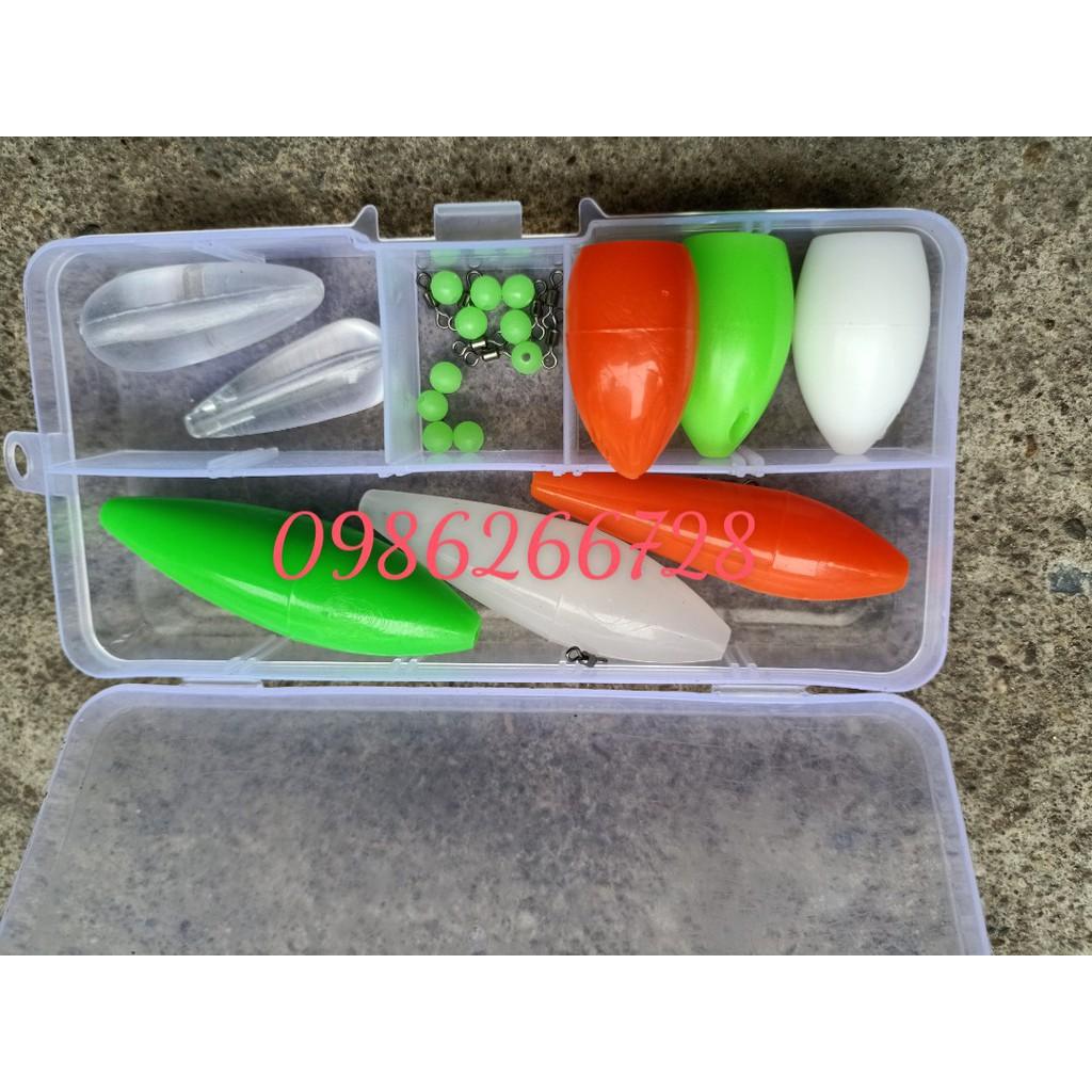 Combo 8 Hạt Nổi hỗ trợ ném xa kèm phụ kiện câu lure chuyên trị cá mương rô phi....