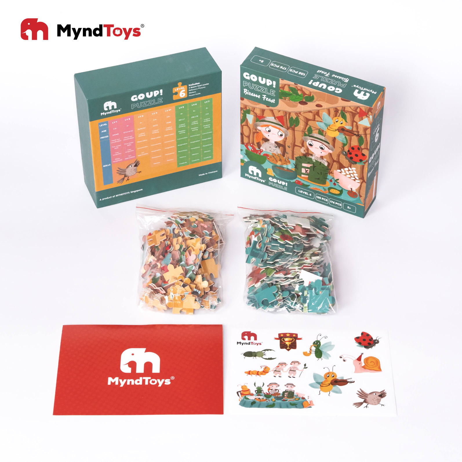 Đồ Chơi Xếp Hình Myndtoys - Go Up! Puzzle Level 6 - Bizarre Feast Dành Cho Các Bé Từ 5 Tuổi